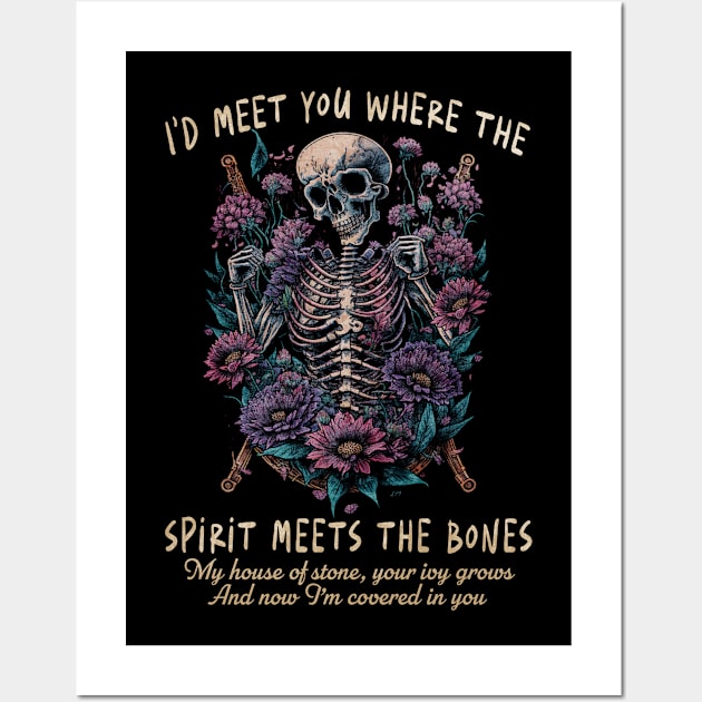 Graphic Vintage The Spirit Meets The Bones Gifts Men Wall Art by DesignDRart